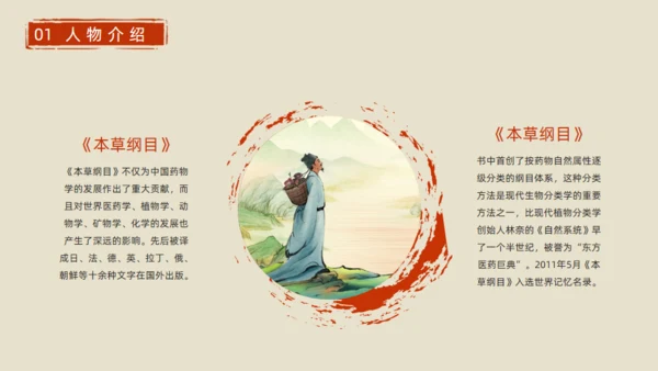 李时珍介绍中医通用PPT模板