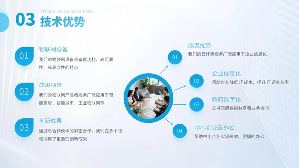 蓝色商务风企业介绍PPT模板