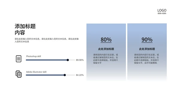 蓝色简约高端季度总结汇报PPT模板