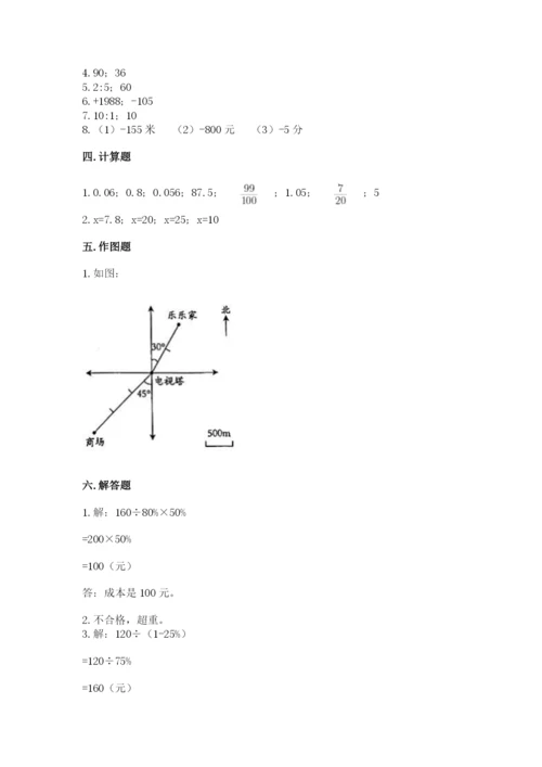 北京版六年级下册数学期末测试卷附答案（实用）.docx