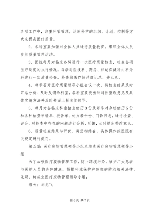 东成乡卫生院医疗质量管理领导小组及职责.docx