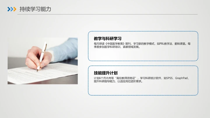 蓝色商务临床医学专业大学生求职个人能力综合展示职业生涯规划PPT模版