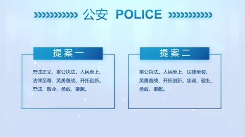 蓝色大气公安警察工作汇报PPT动态模板