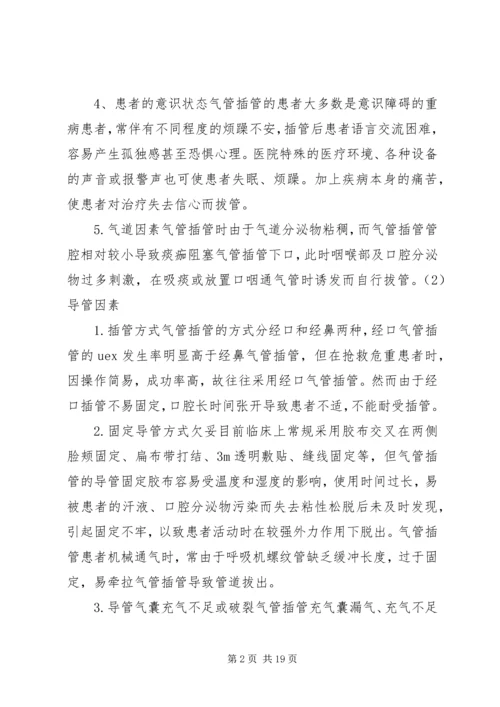 气管插管非计划拔管原因分析及对策.docx