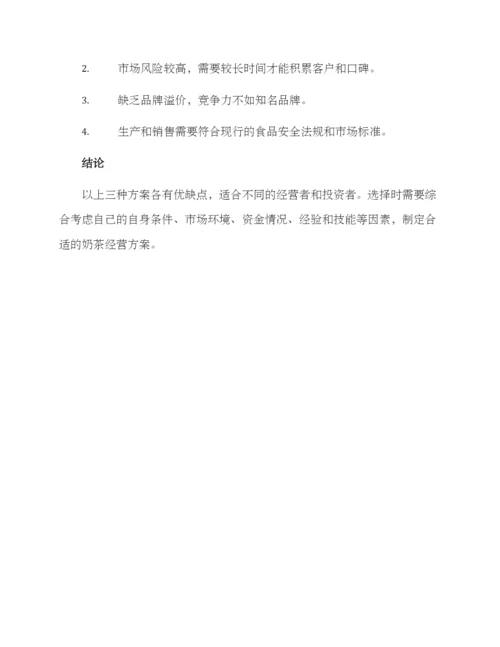 奶茶项目选择方案.docx