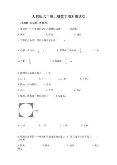 人教版六年级上册数学期末测试卷附答案（b卷）.docx