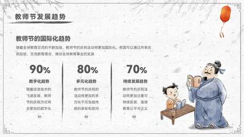 水墨色中国风教师节节日宣传PPT模板