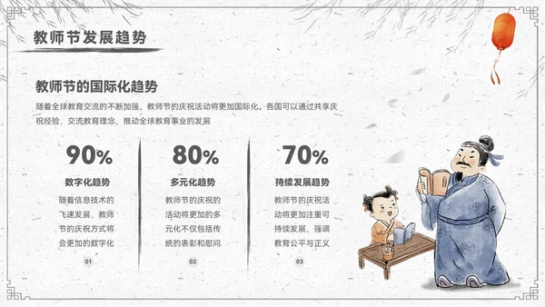 水墨色中国风教师节节日宣传PPT模板