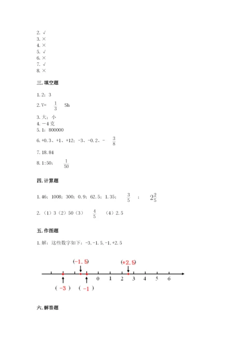 冀教版六年级下册数学 期末检测卷附答案ab卷.docx