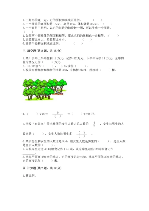 人教版六年级下册数学期末测试卷精品【名师推荐】.docx