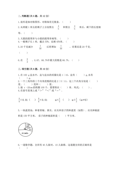 人教版六年级上册数学期末测试卷精品【名师推荐】.docx