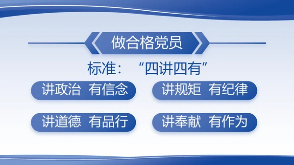 蓝色大气党支部党建述职报告动态PPT