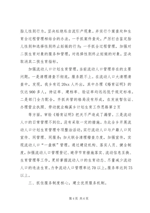 梅溪乡计划生育工作思路.docx