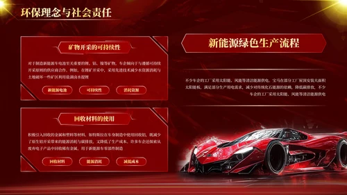 红色科技感新能源汽车新品发布会PPT模板