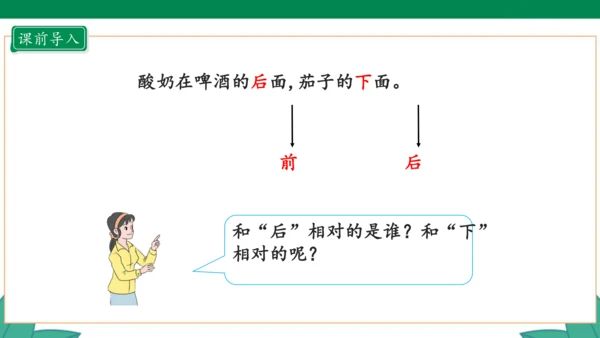 新人教版1年级上册 2.1 上、下、前、后 教学课件（28张PPT）