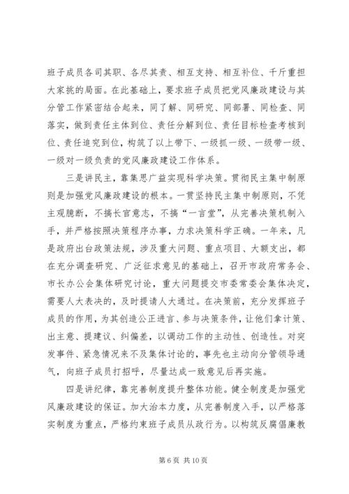 市长个人党风廉政建设责任制报告 (2).docx