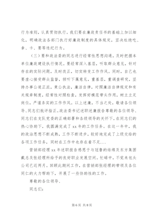 某年上半年政法委书记述职报告范文.docx