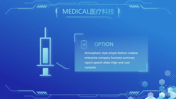 蓝色医疗科技信息化建设工作总结PPT
