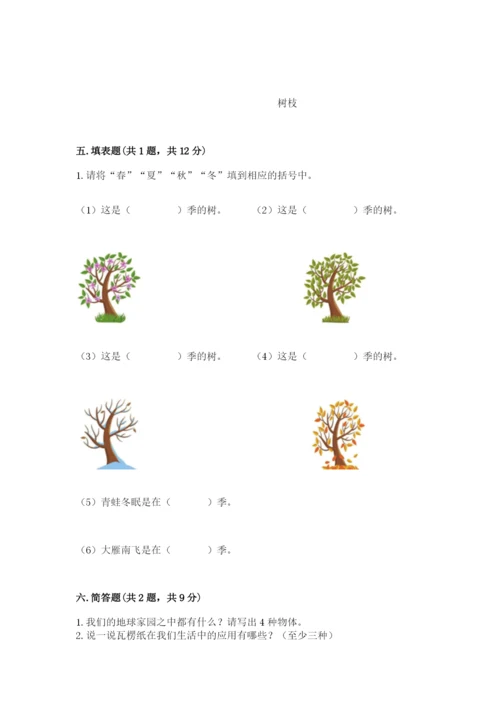 教科版科学二年级上册期末测试卷加精品答案.docx