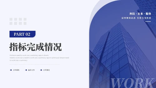 蓝色简约商务项目汇报工作汇报工作总结ppt模板