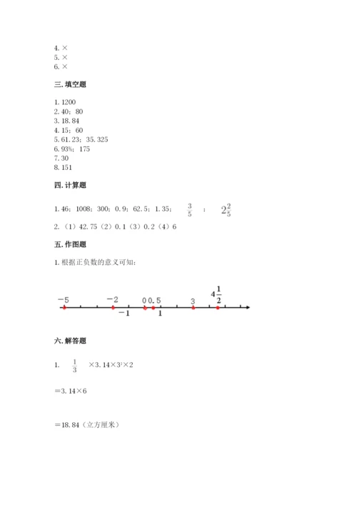 北宁市六年级下册数学期末测试卷精选.docx