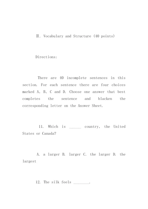 成考专升本英语模拟试卷及答案.docx