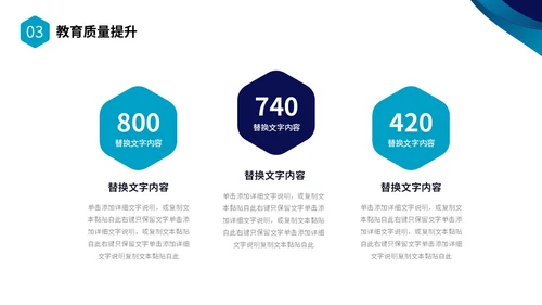 蓝色简约形状校长述职报告PPT