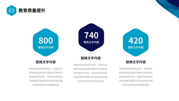 蓝色简约形状校长述职报告PPT