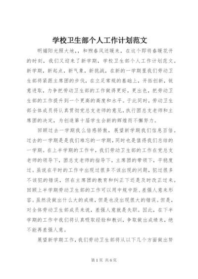 学校卫生部个人工作计划范文.docx