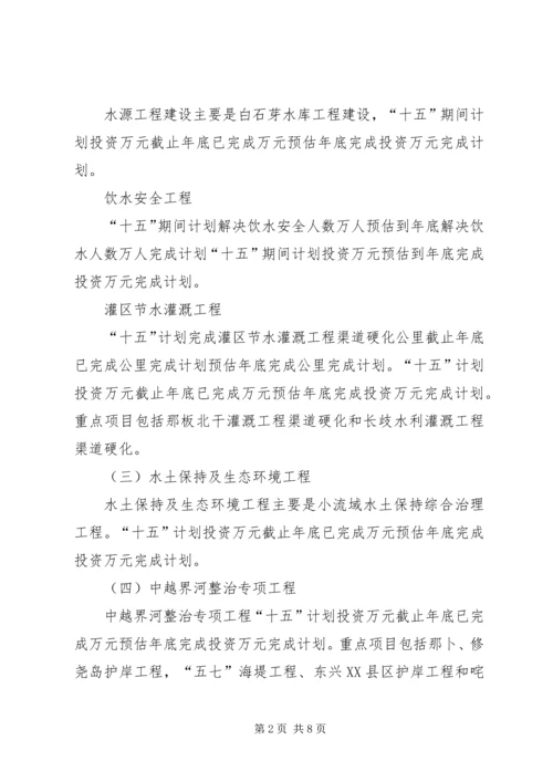 水利局十五工作总结及十一五工作思路计划 (3).docx