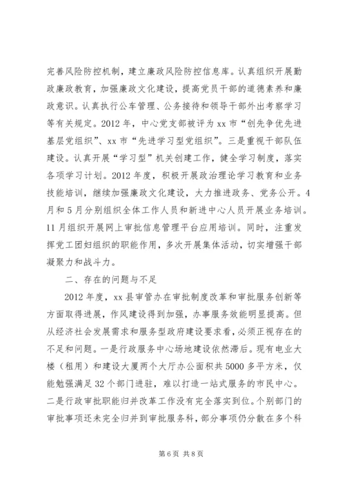 县审管办工作报告材料.docx