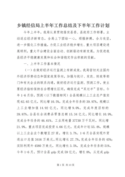 乡镇经信局上半年工作总结及下半年工作计划.docx