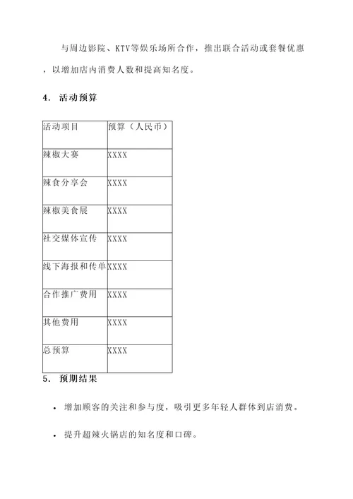 超辣火锅店活动策划案