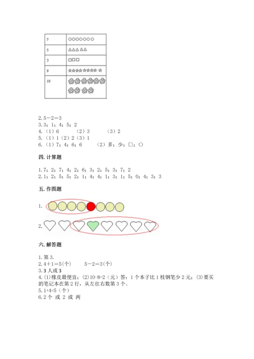 北师大版一年级上册数学期中测试卷及答案【精选题】.docx