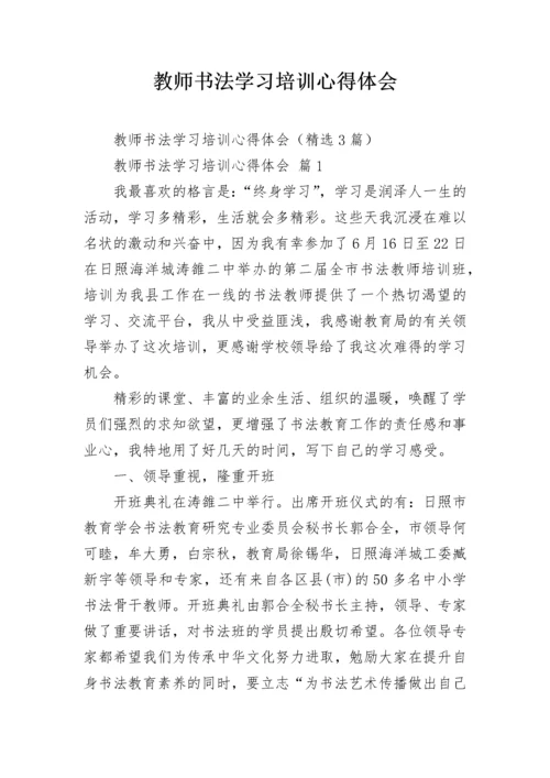 教师书法学习培训心得体会.docx