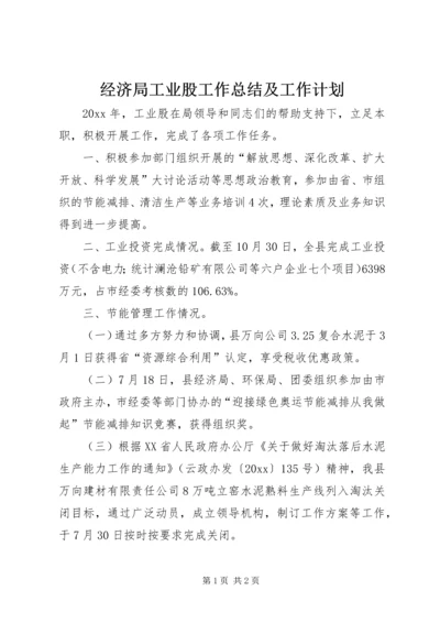 经济局工业股工作总结及工作计划 (2).docx