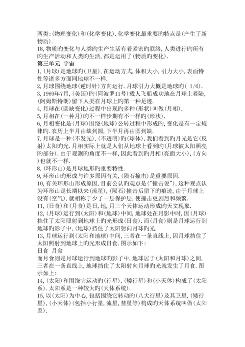2023年新版教科版小学六年级科学下册知识点总结.docx