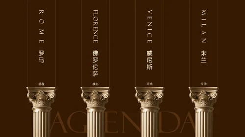 暗金色画册式欧洲旅行攻略PPT模板
