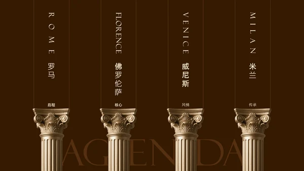 暗金色画册式欧洲旅行攻略PPT模板