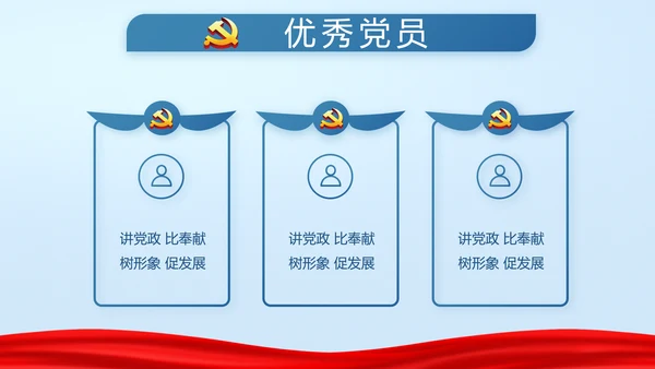 蓝色党支部年终述职报告学习教育PPT