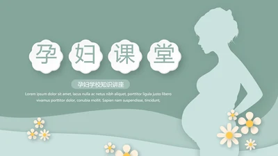 绿色精美孕妇护理中心医院社区讲座保健中心早教宣传PPT