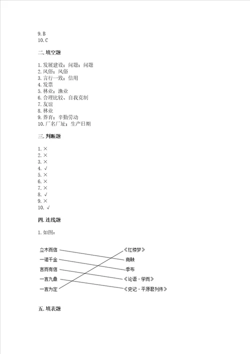 部编版小学四年级下册道德与法治期末测试卷及答案真题汇编