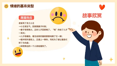 可爱手绘卡通PPT情绪管理主题班会PPT模板