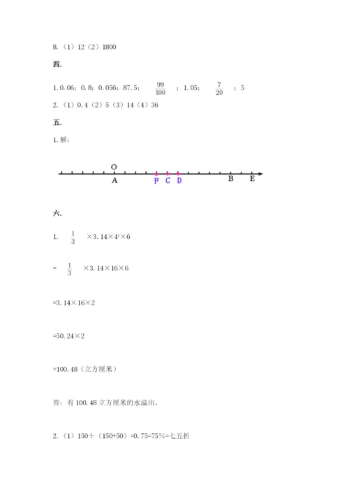 小学六年级数学毕业试题附完整答案（网校专用）.docx