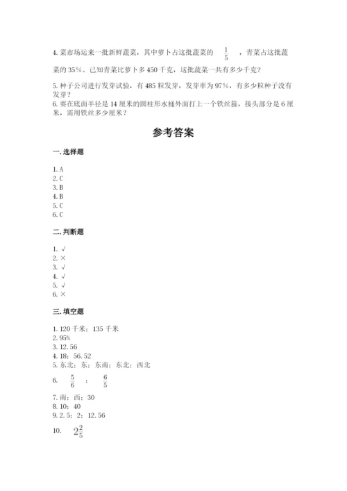 2022人教版六年级上册数学期末测试卷（研优卷）.docx