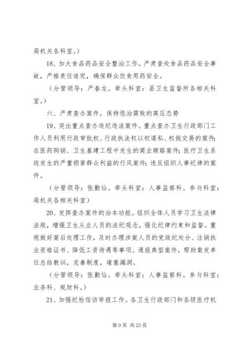 党风廉政建设任务分解.docx