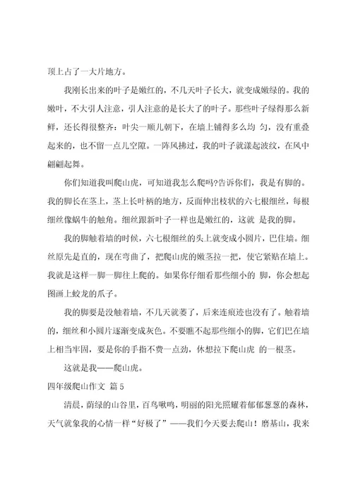 四年级爬山作文合集七篇（爬山的作文400字左右四年级）