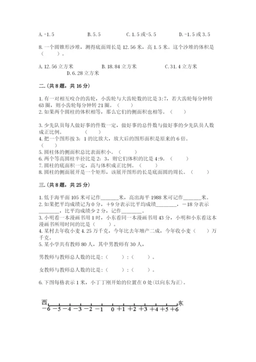 西师大版数学小升初模拟试卷附参考答案【精练】.docx