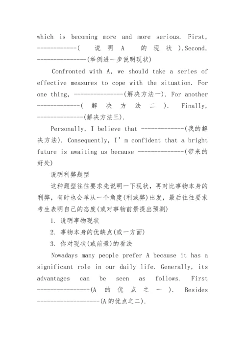 高考英语作文万能模板句型汇总.docx