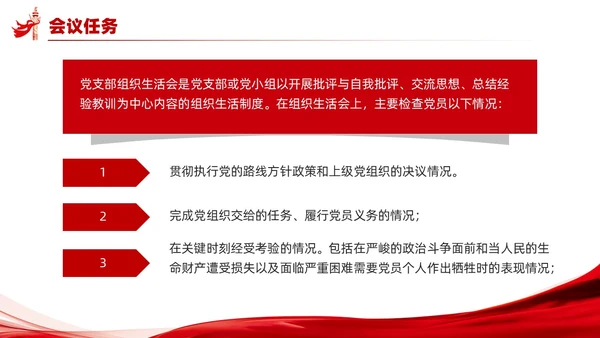 党支部组织生活会工作流程PPT党建